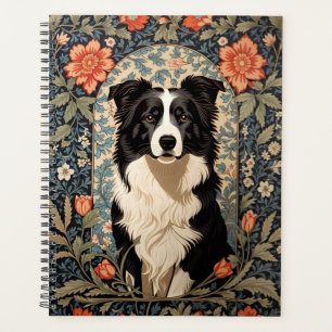 Elegant Border Collie William Morris Inspired Planner