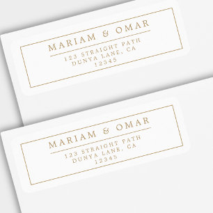 Elegant Border Gold Minimalistic Typography Label