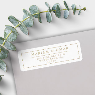 Elegant Border Gold Minimalistic Typography Label