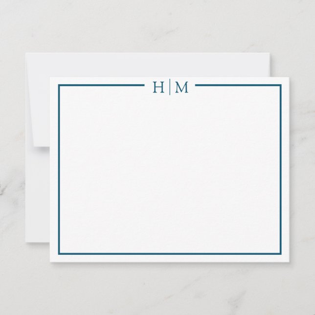 Elegant Border Monogrammed Minimalist Card (Front)