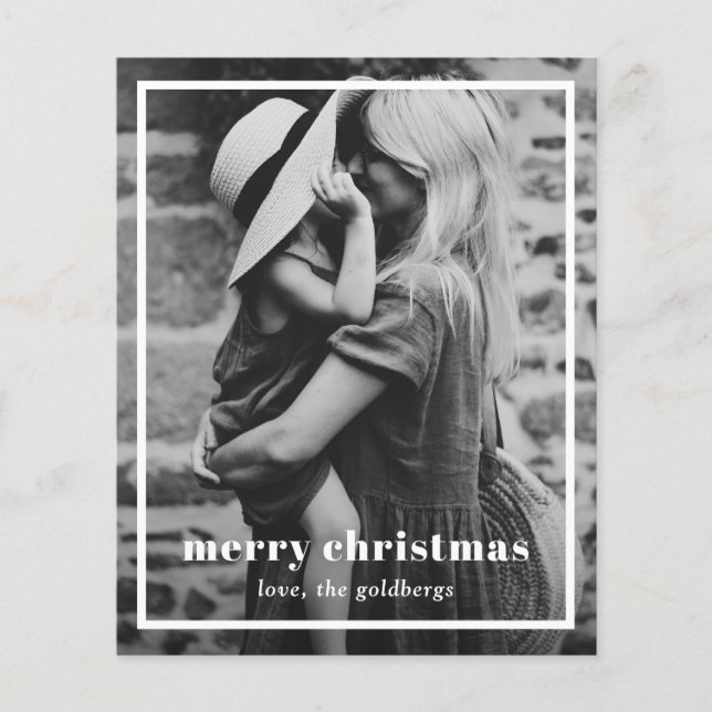 Elegant Border Photo Modern Christmas (Front)