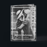 Elegant Border Photo Modern Christmas Holiday Card<br><div class="desc">Elegant photo Christmas card featuring a minimal and modern design with a simple border and "merry christmas" over your favourite picture.  The inside has a second picture along with your personalised message in black and white.</div>