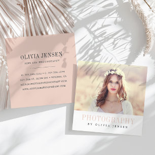Elegant Border   Photographer Square Business Card
