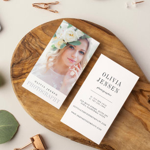 Elegant Border   Photographer Vertical Business Card