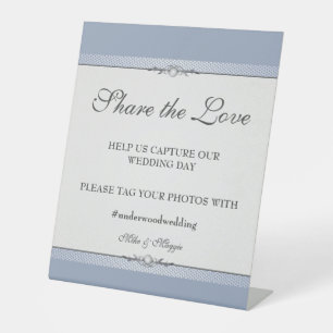 Elegant Border Wedding Poster  Pedestal Sign