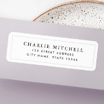 Elegant border white return address<br><div class="desc">White or custom colour return address labels with a thin,  light grey border. Fonts and colours can be customised with the design tool.</div>