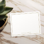 Elegant borders minimalist personalised Stationery Card<br><div class="desc">Elegant classic gold colour minimalist borders design,  simple,  stylish and professional. 
See all the matching pieces in the collection.</div>
