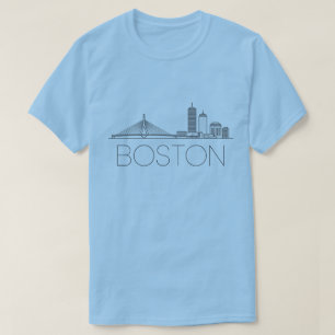 Elegant Boston City Line Art, Modern Urban Skyline T-Shirt