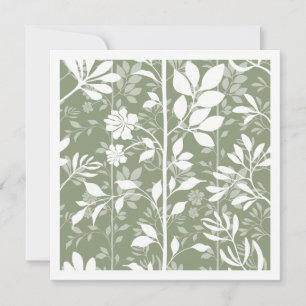 Elegant Botanic Climbing Vines Green Illustration Card