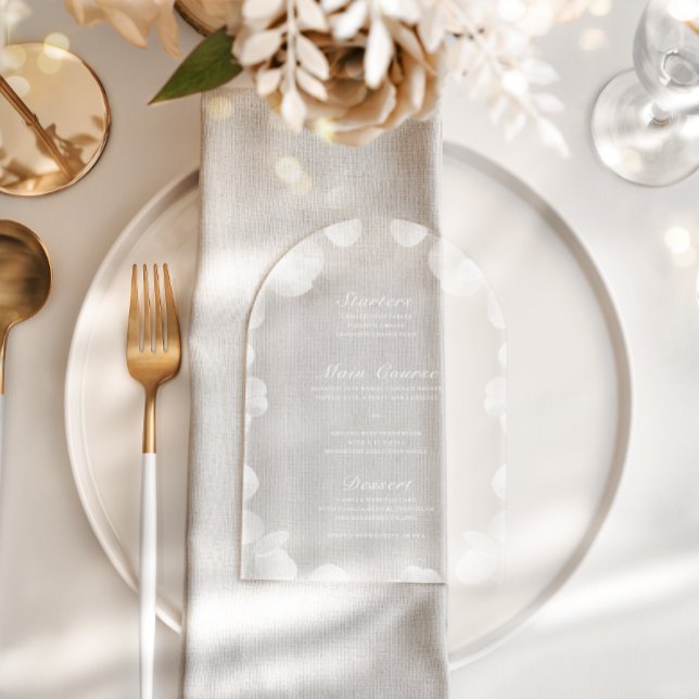 Elegant Botanical Acrylic Wedding Reception Menu Acrylic Invitations (Creator Uploaded)