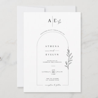 Elegant Botanical Arch Wedding Invitation Template
