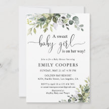 Elegant Botanical Baby Shower Invitation