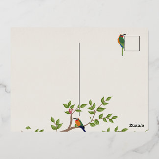 Elegant Botanical Bird Wedding Invitation