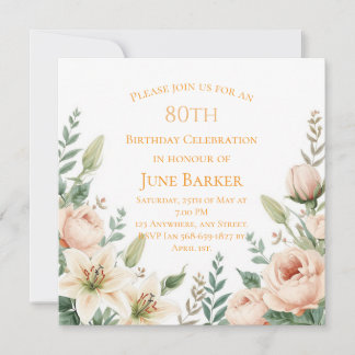 Elegant Botanical Birthday Garden Party Floral Card