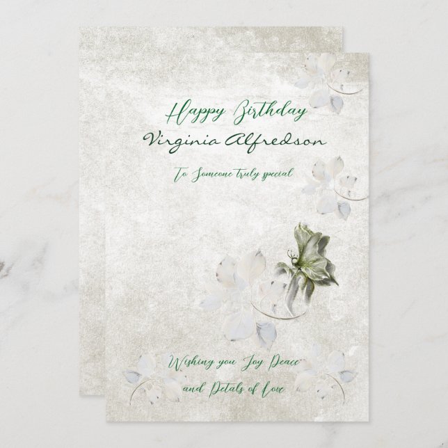 Elegant botanical birthday invitation  (Front/Back)