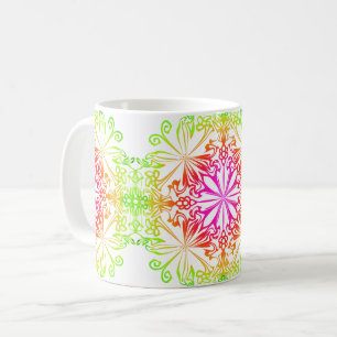 Elegant botanical boho colourful mandala  coffee mug