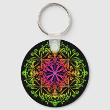 Elegant botanical boho colourful mandala