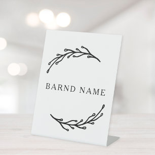 Elegant Botanical Business Logo Pedestal Sign