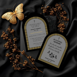 Elegant Botanical Butterflies Motivational Quote Invitation