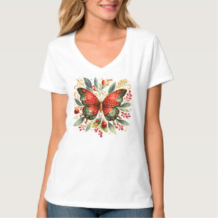 Elegant Botanical Butterfly Luxury Floral Nature T-Shirt