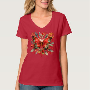 Elegant Botanical Butterfly Luxury Floral Nature T-Shirt