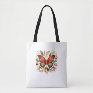Elegant Botanical Butterfly Luxury Floral Nature Tote Bag
