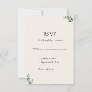 Elegant Botanical Christmas Dinner Party RSVP Card
