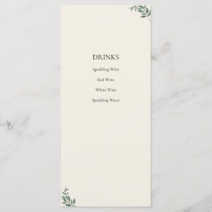 Elegant Botanical Christmas Drinks Menu