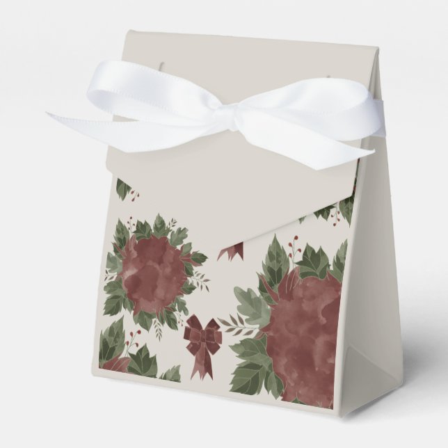 Elegant Botanical Christmas Favour Box (Front Side)