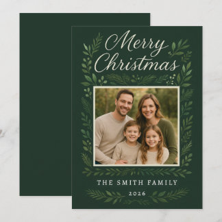 Elegant Botanical Christmas Holiday Card