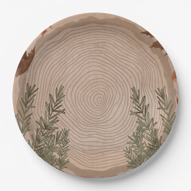 Elegant Botanical Christmas  Paper Plate (Front)