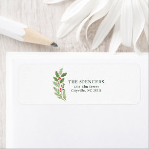 Elegant Botanical Christmas Return Address