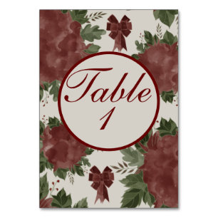 Elegant Botanical Christmas  Table Number