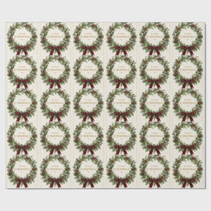 Elegant Botanical Christmas, Vintage Greenery Wrapping Paper