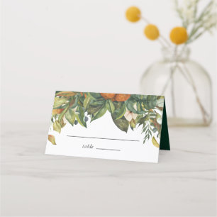 Elegant Botanical Citrus Greenery Wedding Place Card