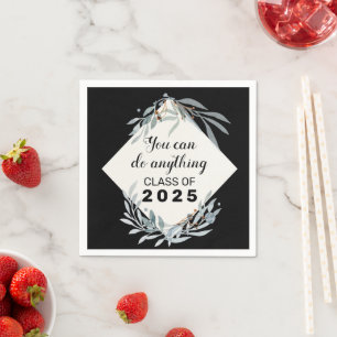 Elegant Botanical Class of 2025 Graduation Party  Napkin