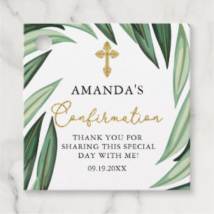 Elegant Botanical Confirmation Favour Tags