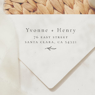 Elegant Botanical Couples Wedding Return Address Rubber Stamp