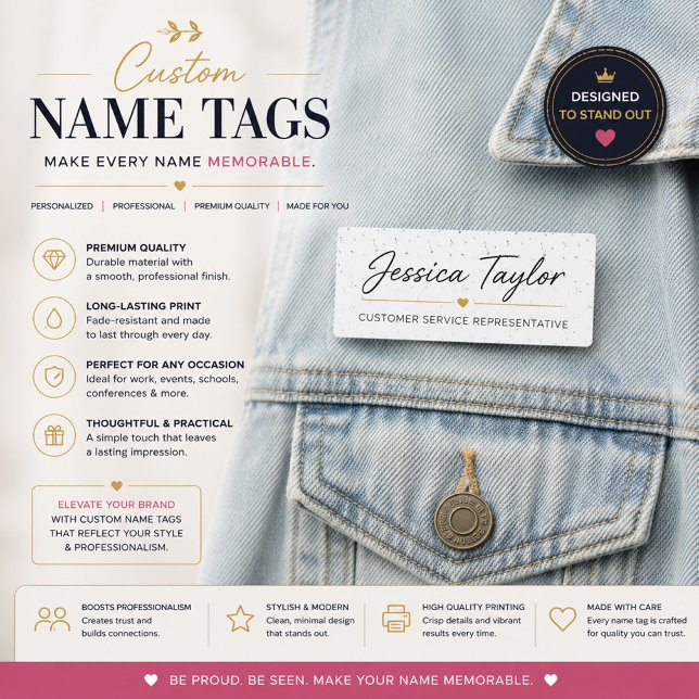 Elegant Botanical Custom Name Tag (Creator Uploaded)
