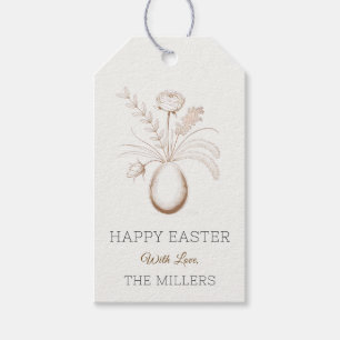 Elegant Botanical Easter Personalised Gift Tag