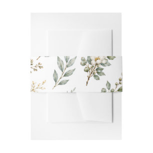 Elegant Botanical Eucalyptus Belly band Invitation Belly Band
