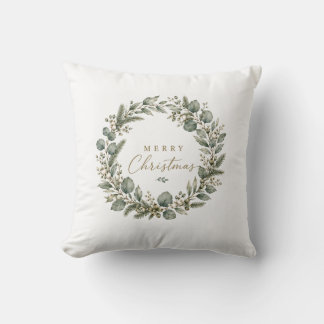 Elegant Botanical Eucalyptus Christmas Cushion