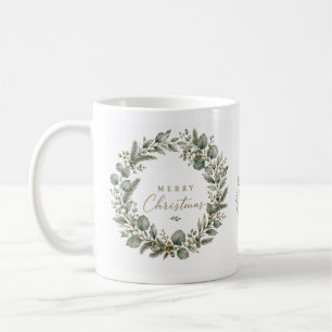 Elegant Botanical Eucalyptus Christmas Mug