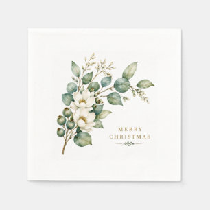 Elegant Botanical Eucalyptus Christmas Napkins