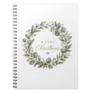 Elegant Botanical Eucalyptus Christmas Note Book