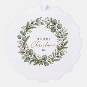 Elegant Botanical Eucalyptus Christmas Ornament