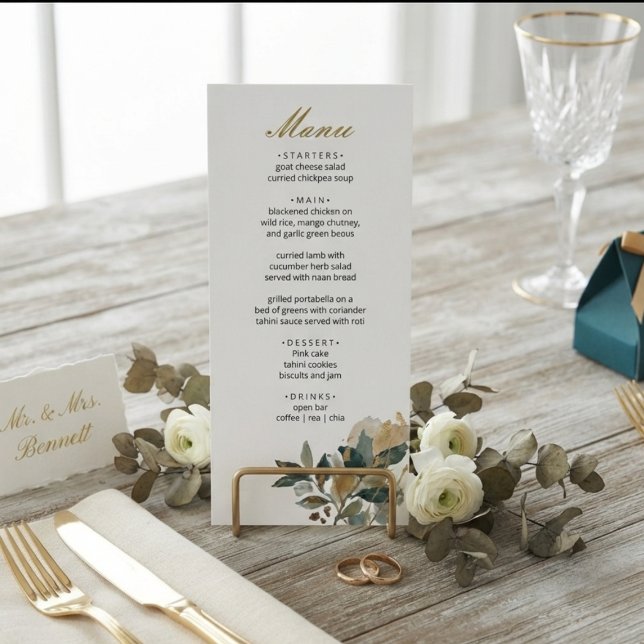 Elegant Botanical Eucalyptus Greenery Calligraphy Menu (Creator Uploaded)