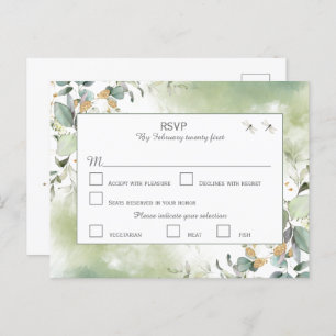 Elegant Botanical Eucalyptus Greenery   RSVP  Postcard