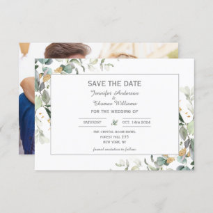 Elegant Botanical Eucalyptus Greenery Save The Date