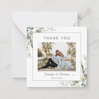 Elegant Botanical Eucalyptus Greenery Thank You Card